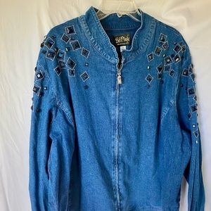 Bob Mackie Wearable Art Denim Jacket, 3X